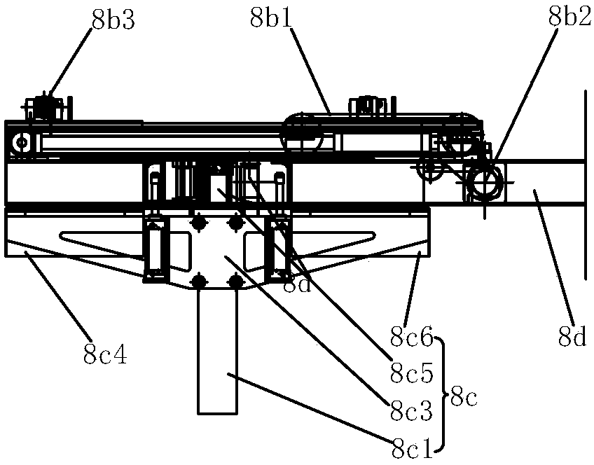 Unloading stacking assembly for bagged cement loading stacking main machine