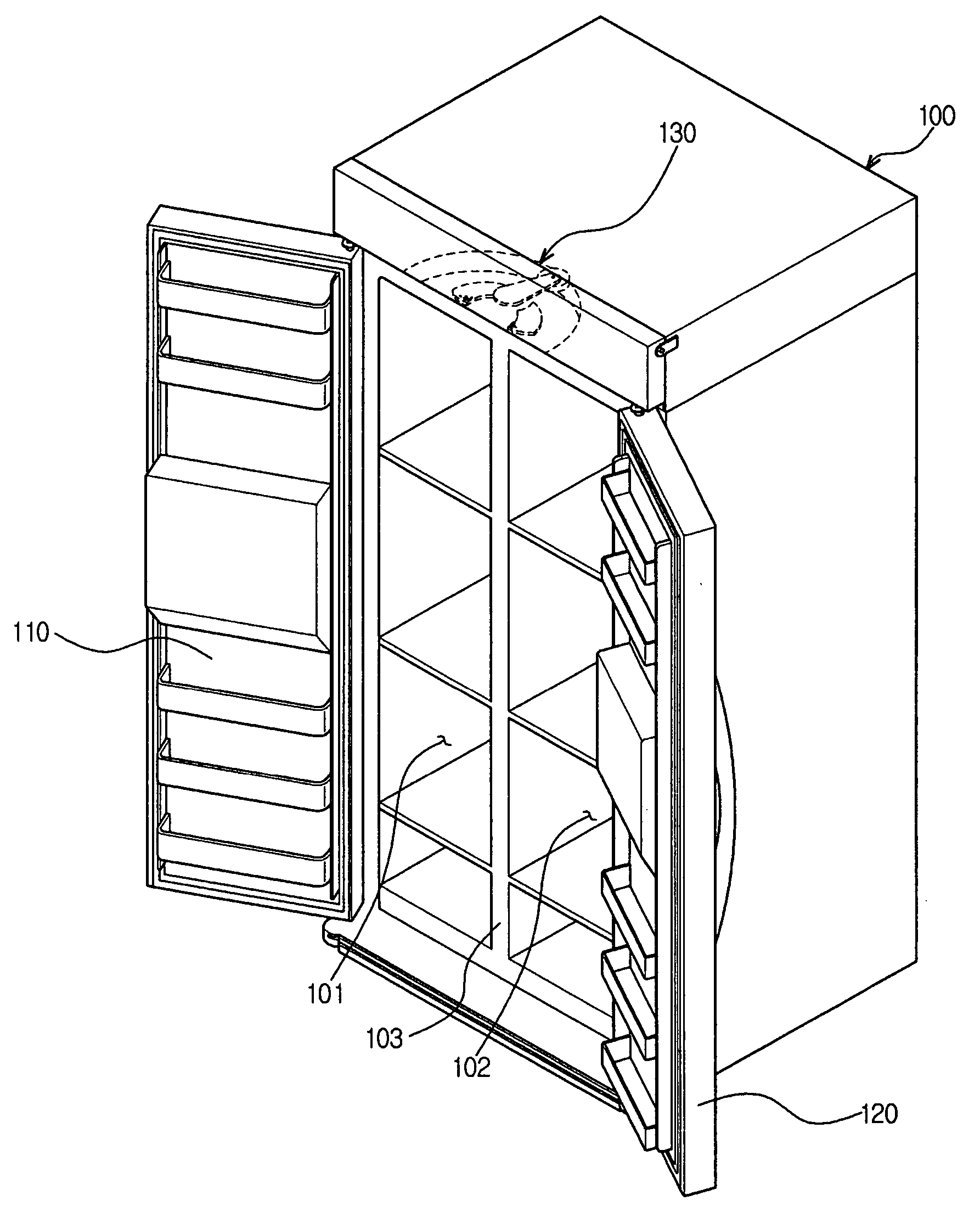 Side-by-side refrigerator