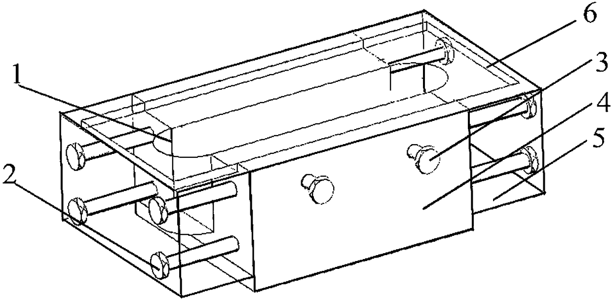 Visual nesting device for flow conductivity test experimental sample and experiment method