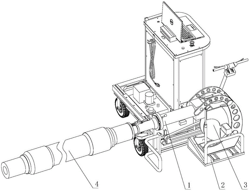 Hollow axle ultrasonic flaw detector