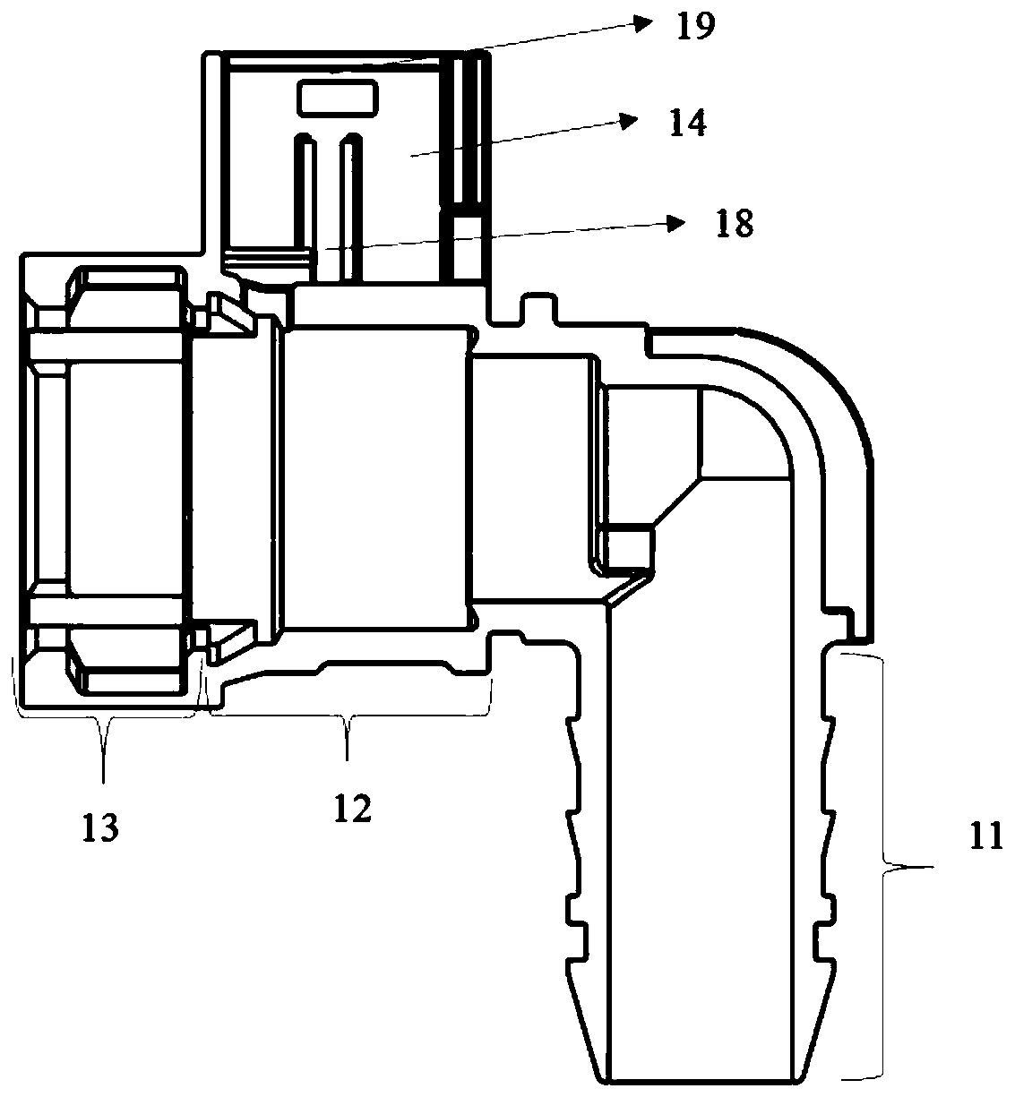 Automobile pipeline detection quick plug connector