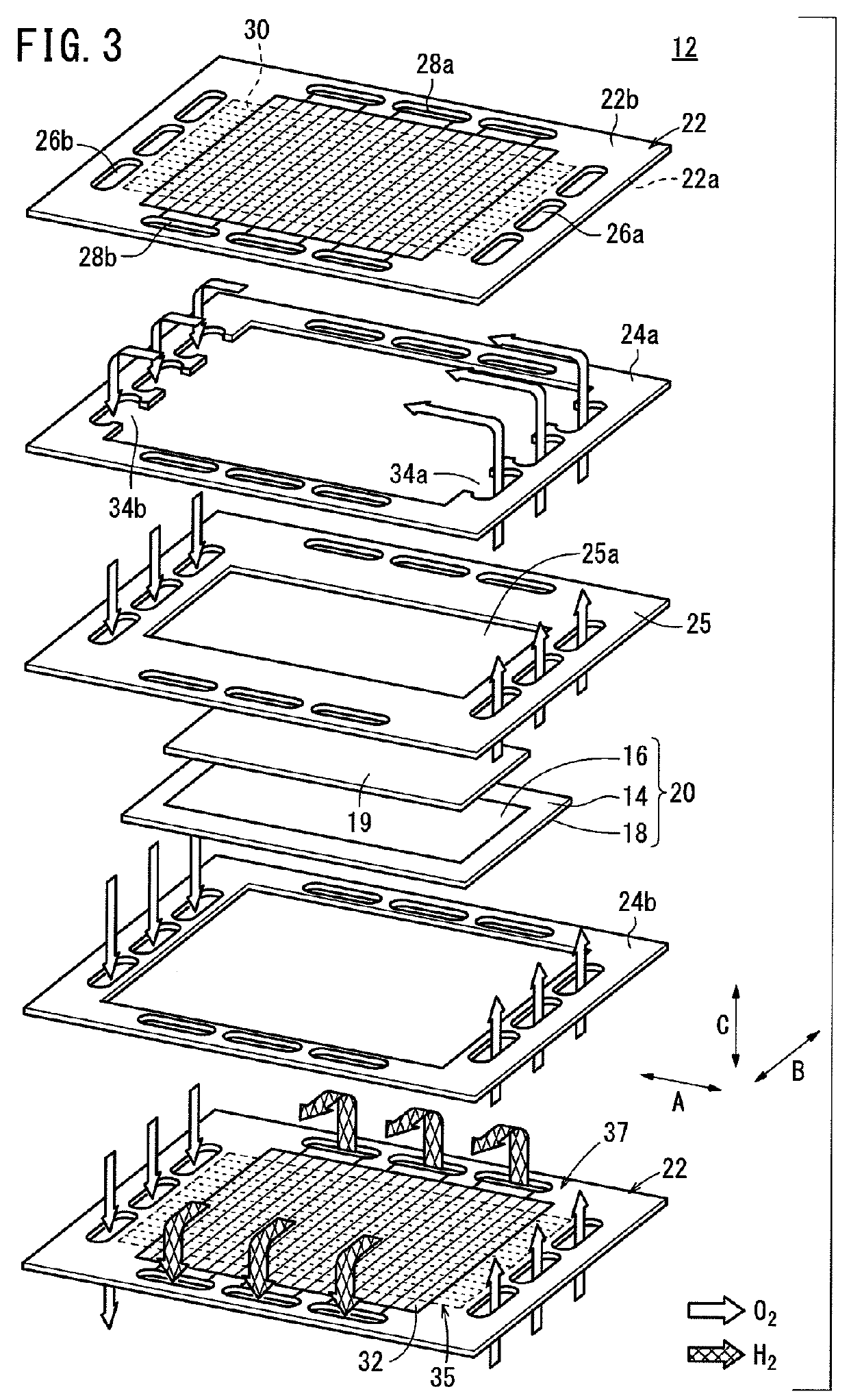 SOFC stack with temperature adapted compression force means