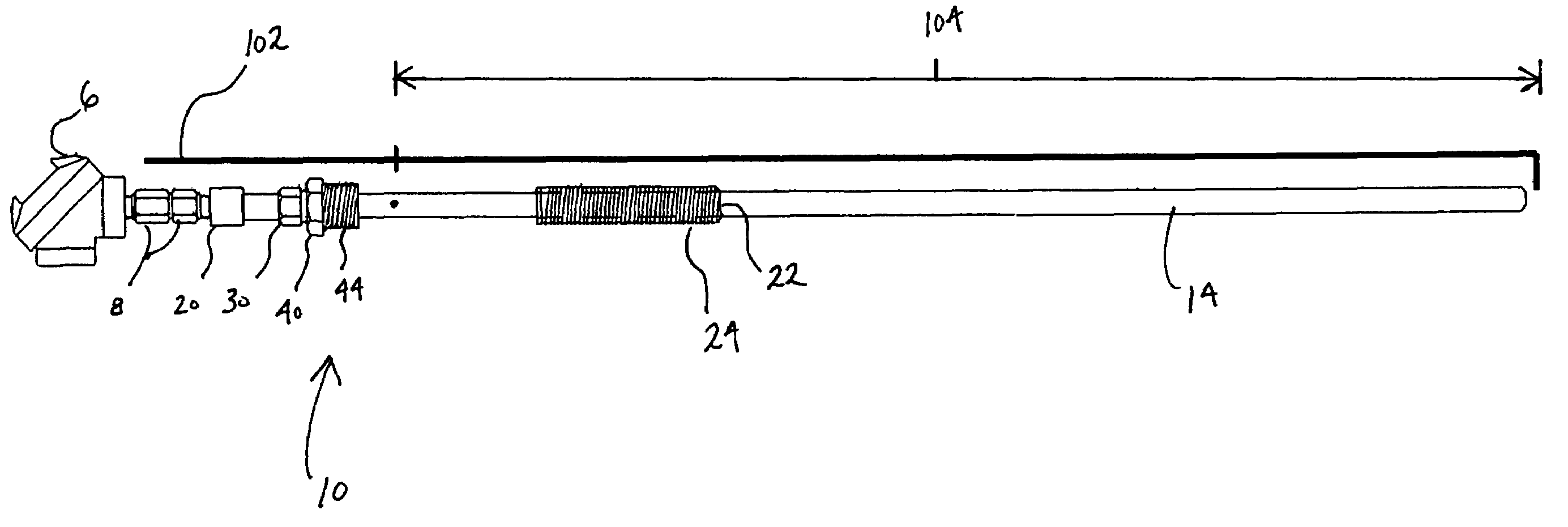 Adjustable length thermowell