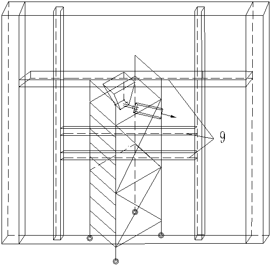 Pouring device and method for interlamination secondary structure concrete