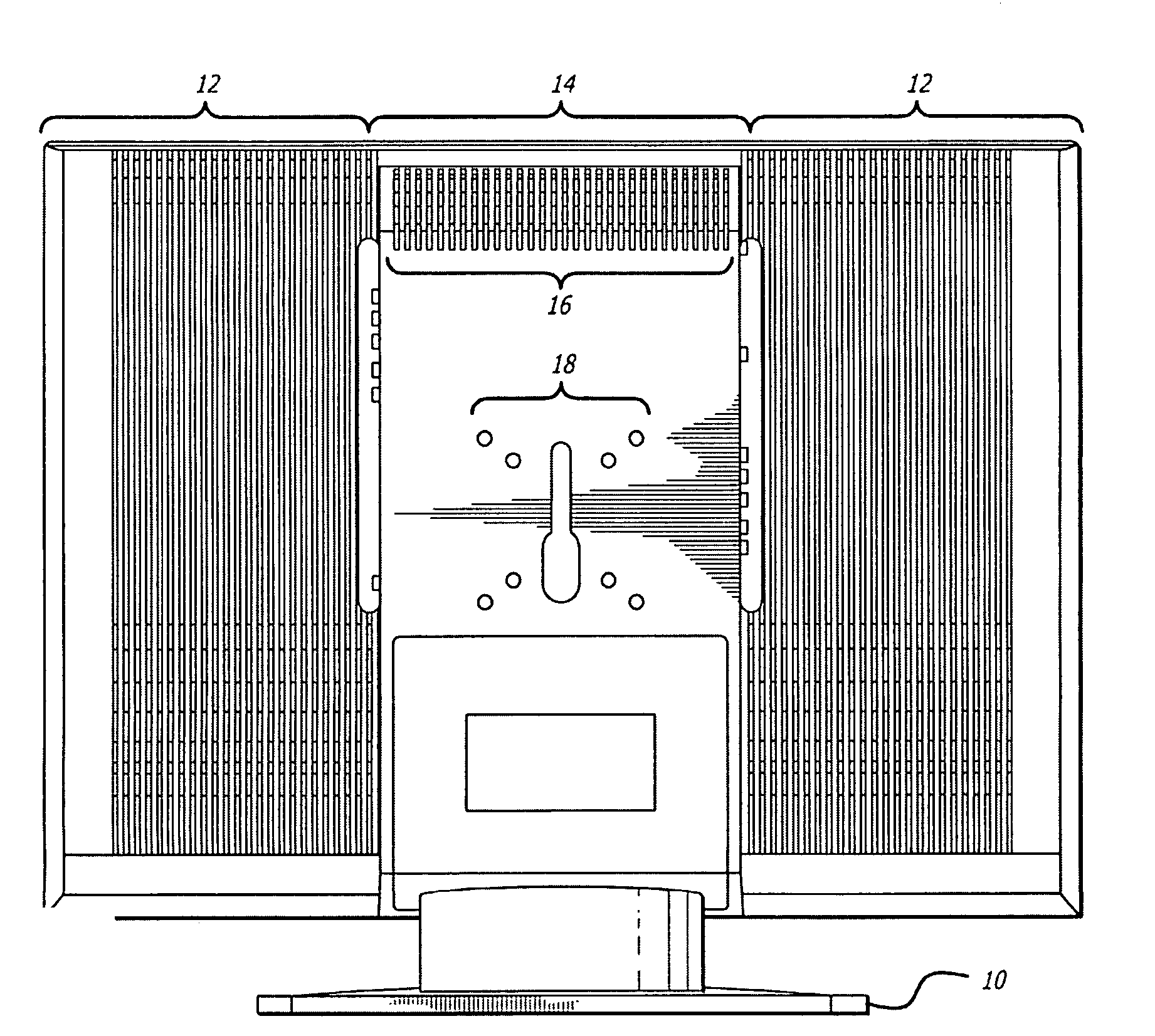 Back Panel for Video Display Device Including Replaceable Slide-Out Electronic Components