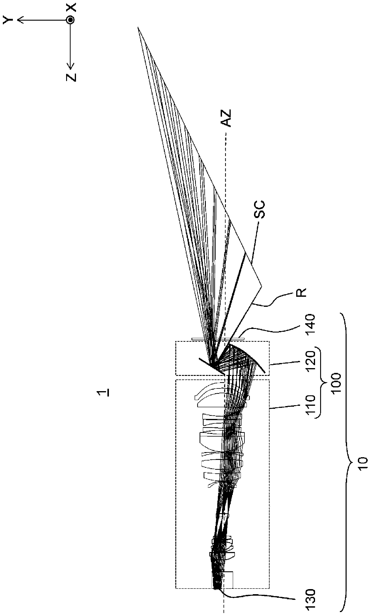 Projection optical system, image projection device and image projection system