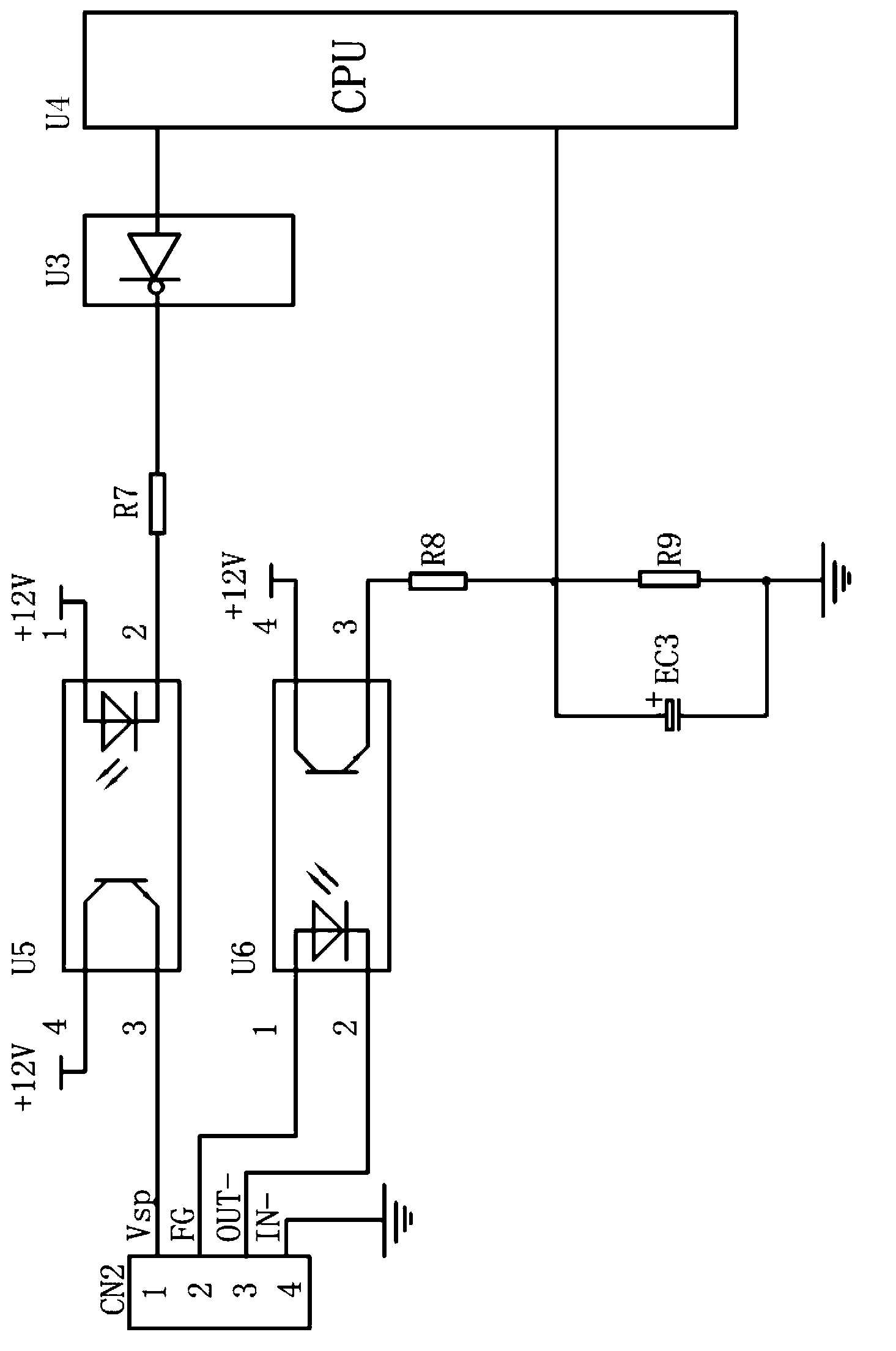 Outdoor motor control circuit of air conditioning system of brushless motor