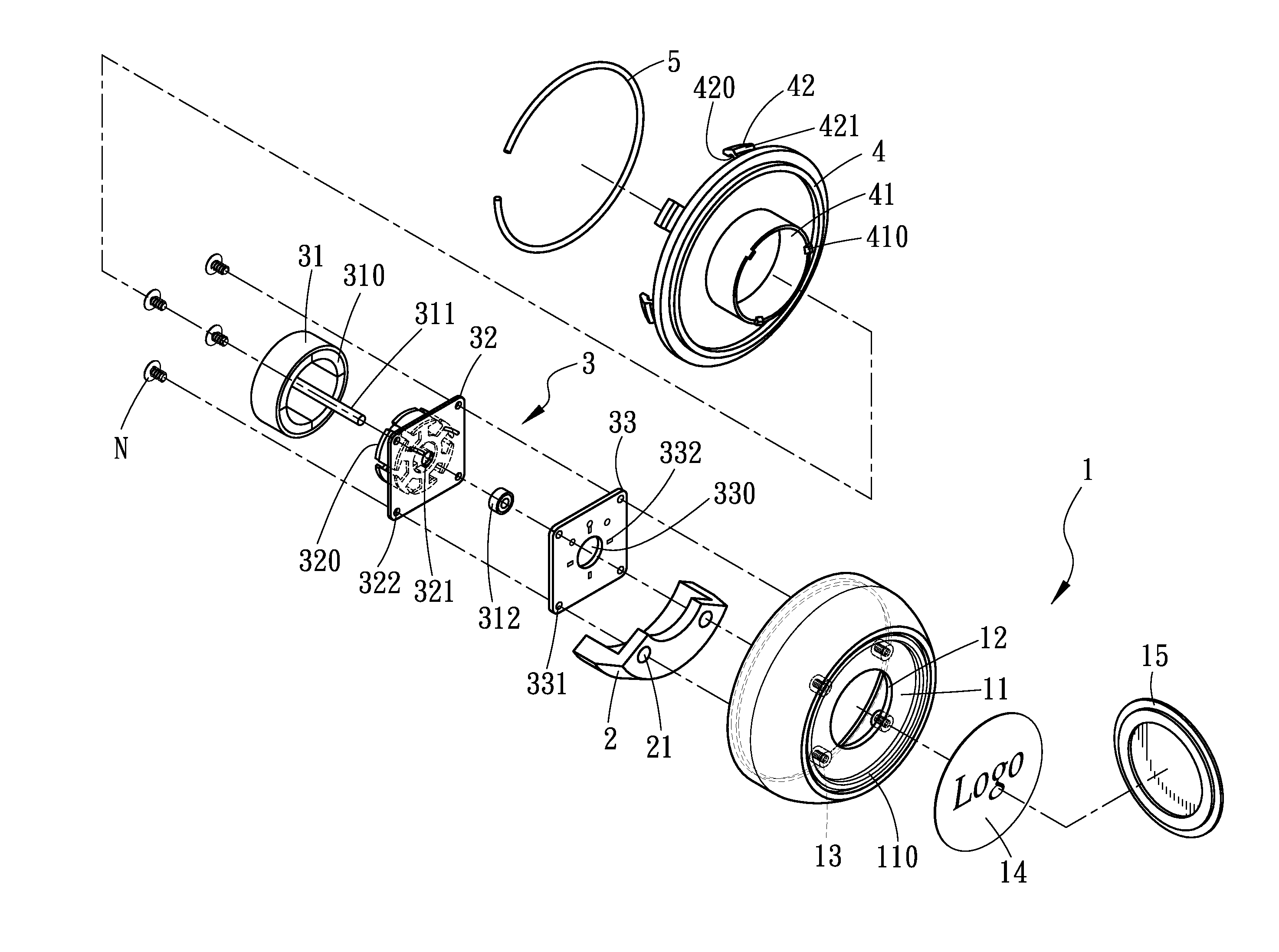 Hubcap fixing structure