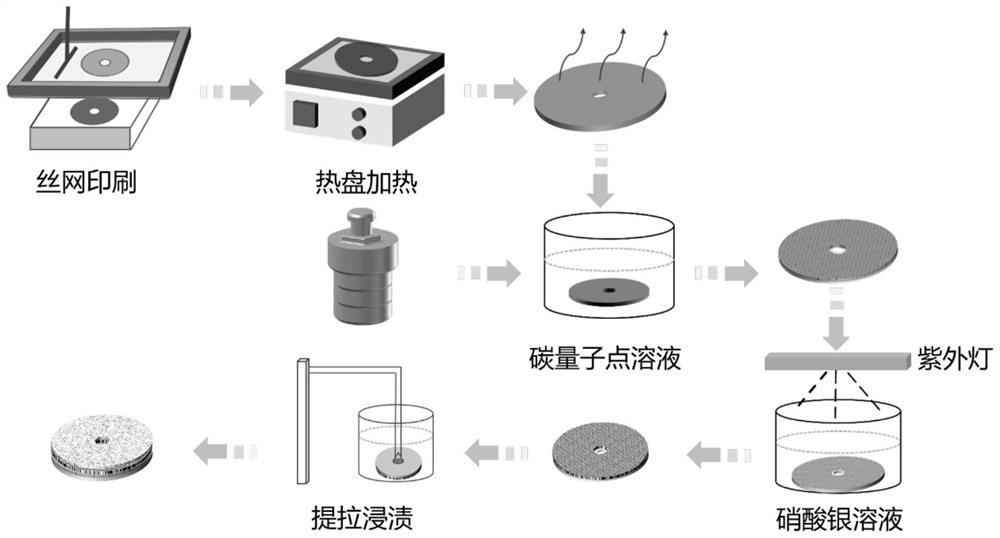 Preparation method and application of a hydrogel-modified highly stable carbon-based holographic disc