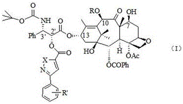 Docetaxel side chain 2'-derived novel taxanes antitumor compound as well as synthesis method and application thereof