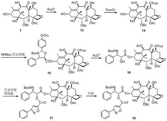 Docetaxel side chain 2'-derived novel taxanes antitumor compound as well as synthesis method and application thereof