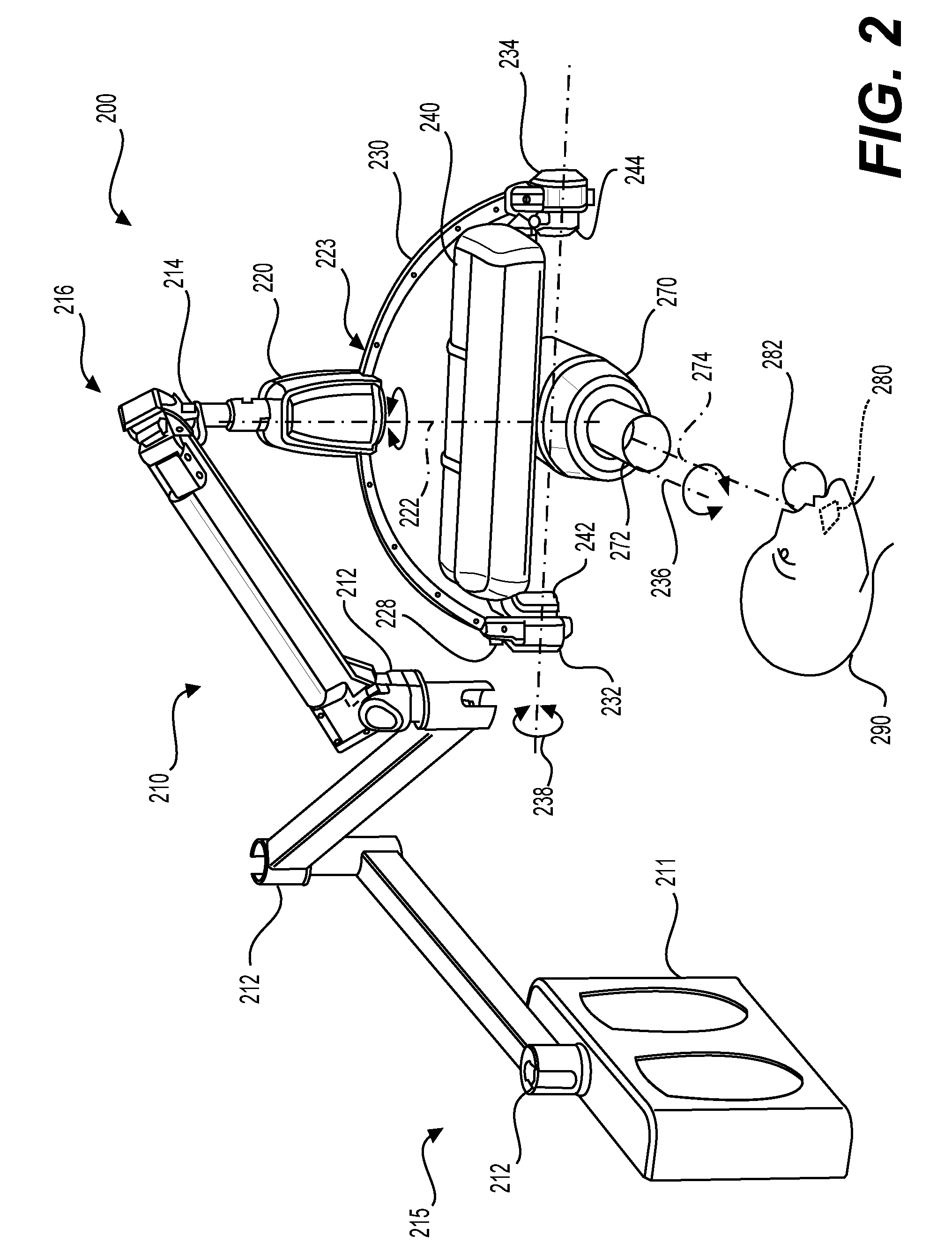 Rolling yoke mount for an intra-oral 3D x-ray system