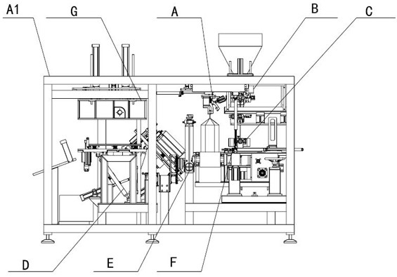 Material packaging machine and work method thereof