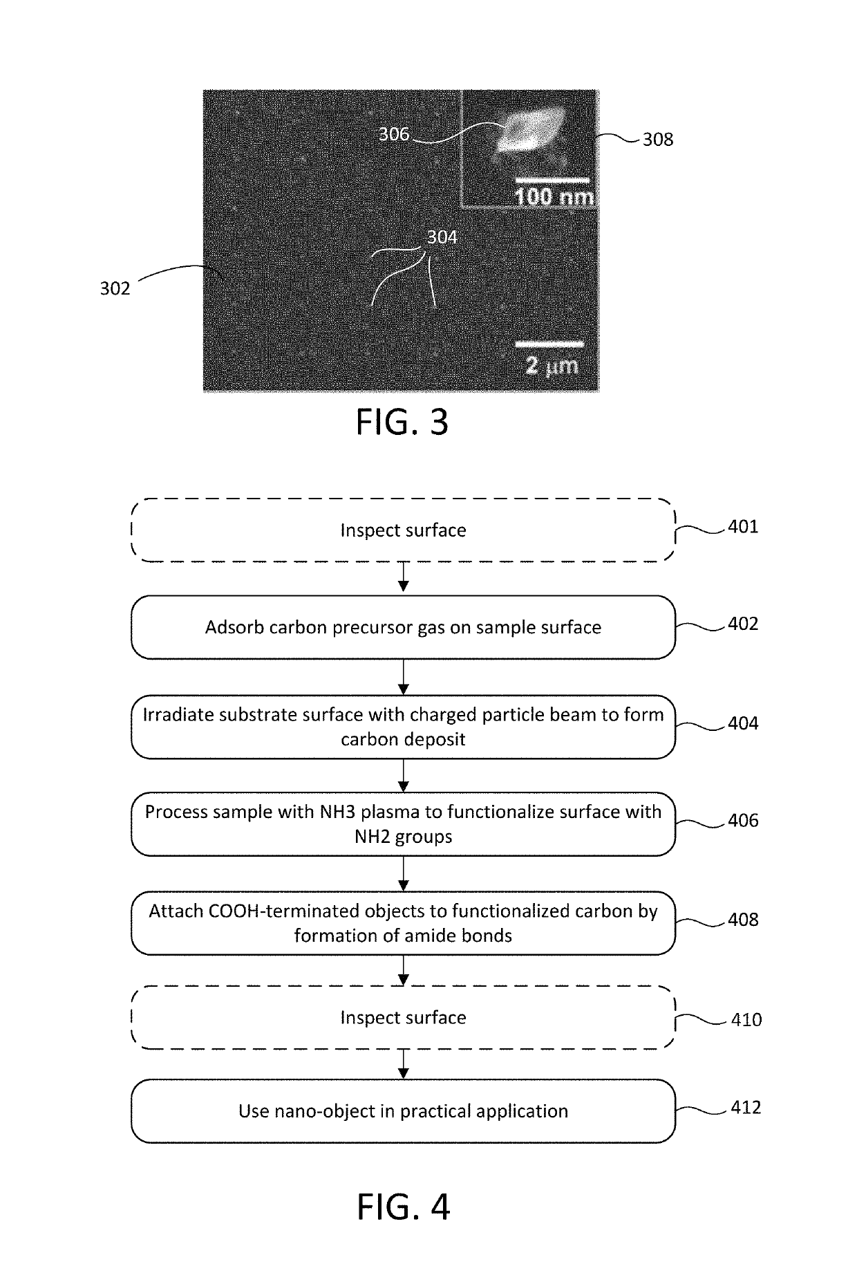 Attachment of nano-objects to beam-deposited structures