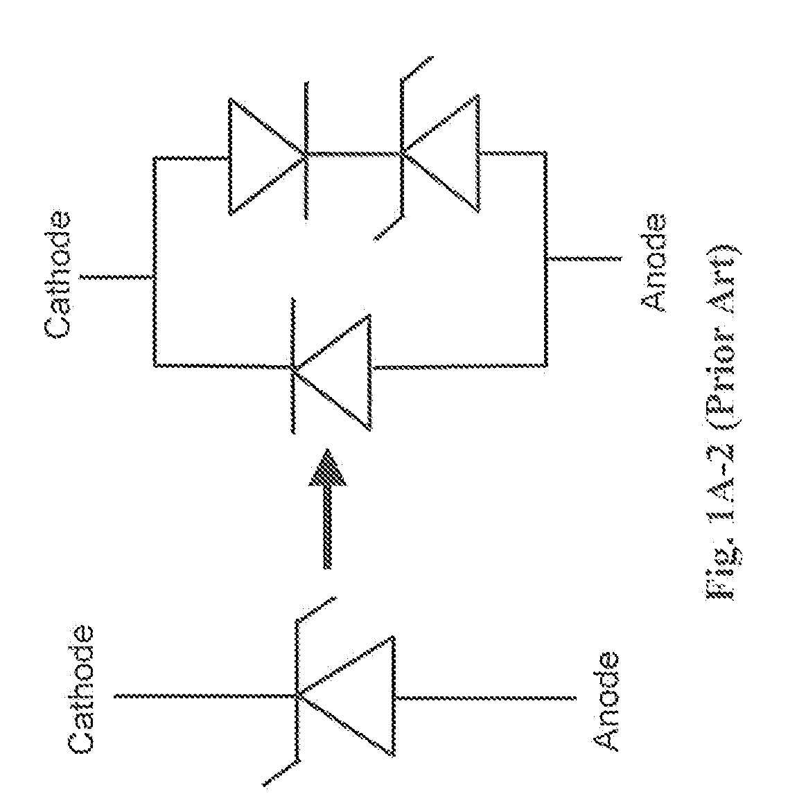 Tvs with low capacitance & forward voltage drop with depleted scr as steering diode