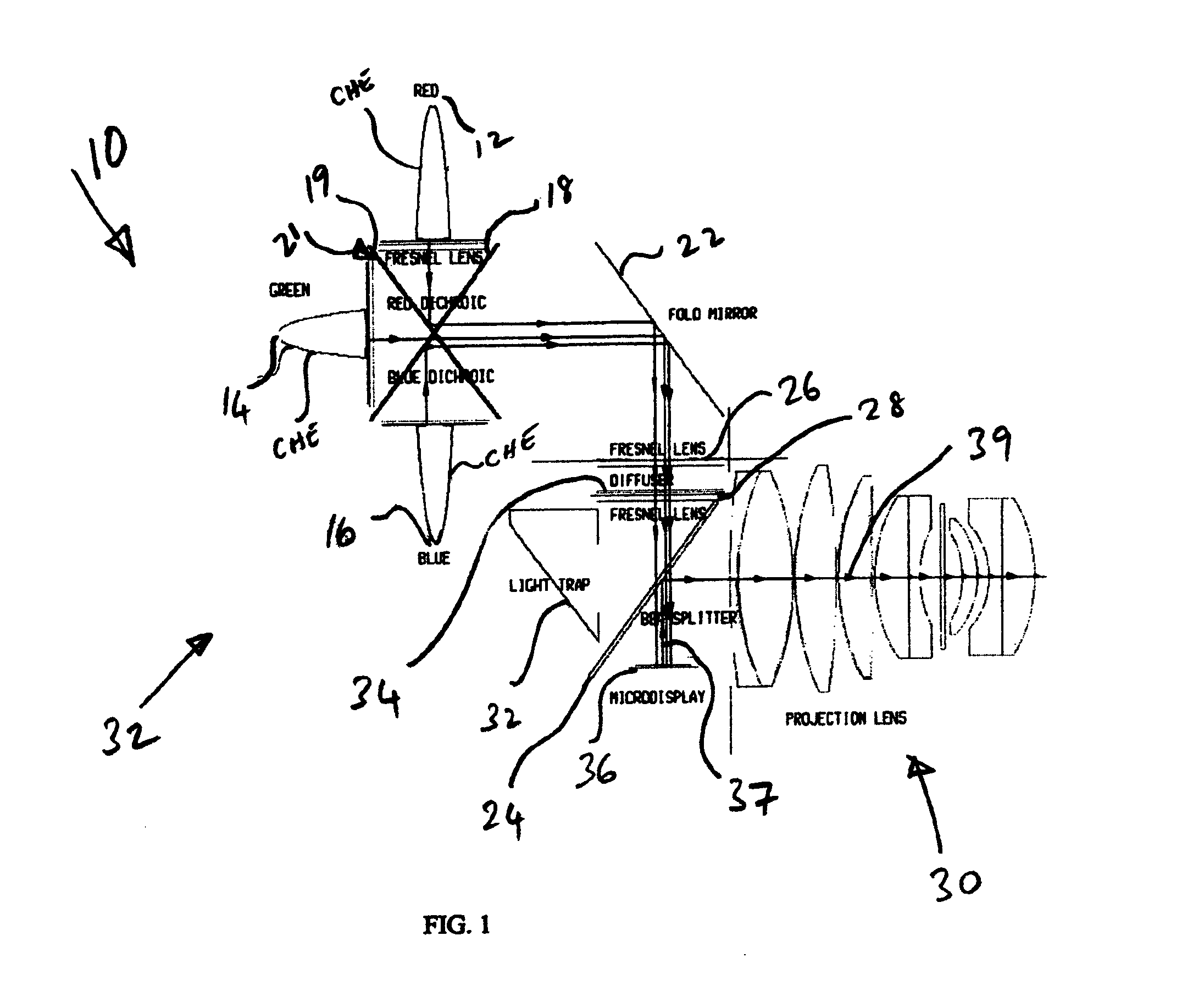 Solid state light engine optical system