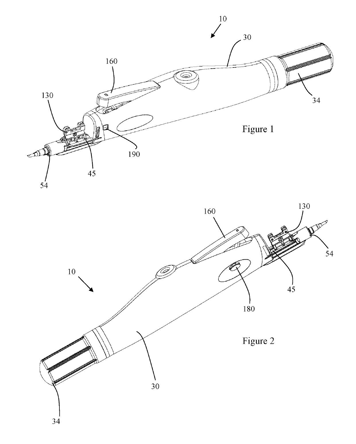 Injector assembly employing compressed gas and a mechanical brake for presenting an intraocular lens to a patient