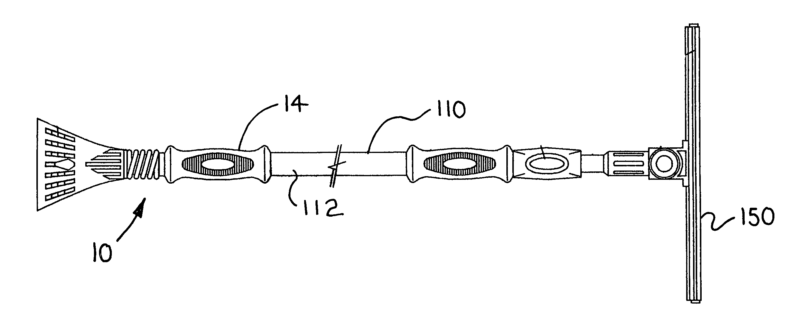 Push and pull shock absorbing scraper