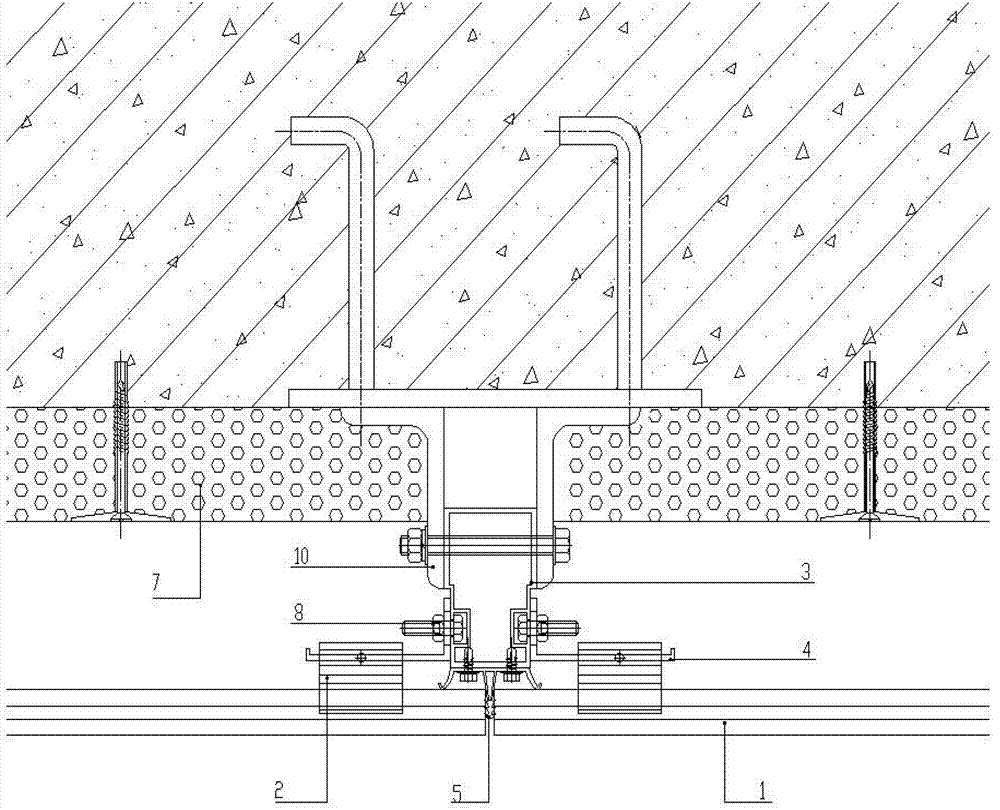 Mounting structure of ceramic plate curtain wall