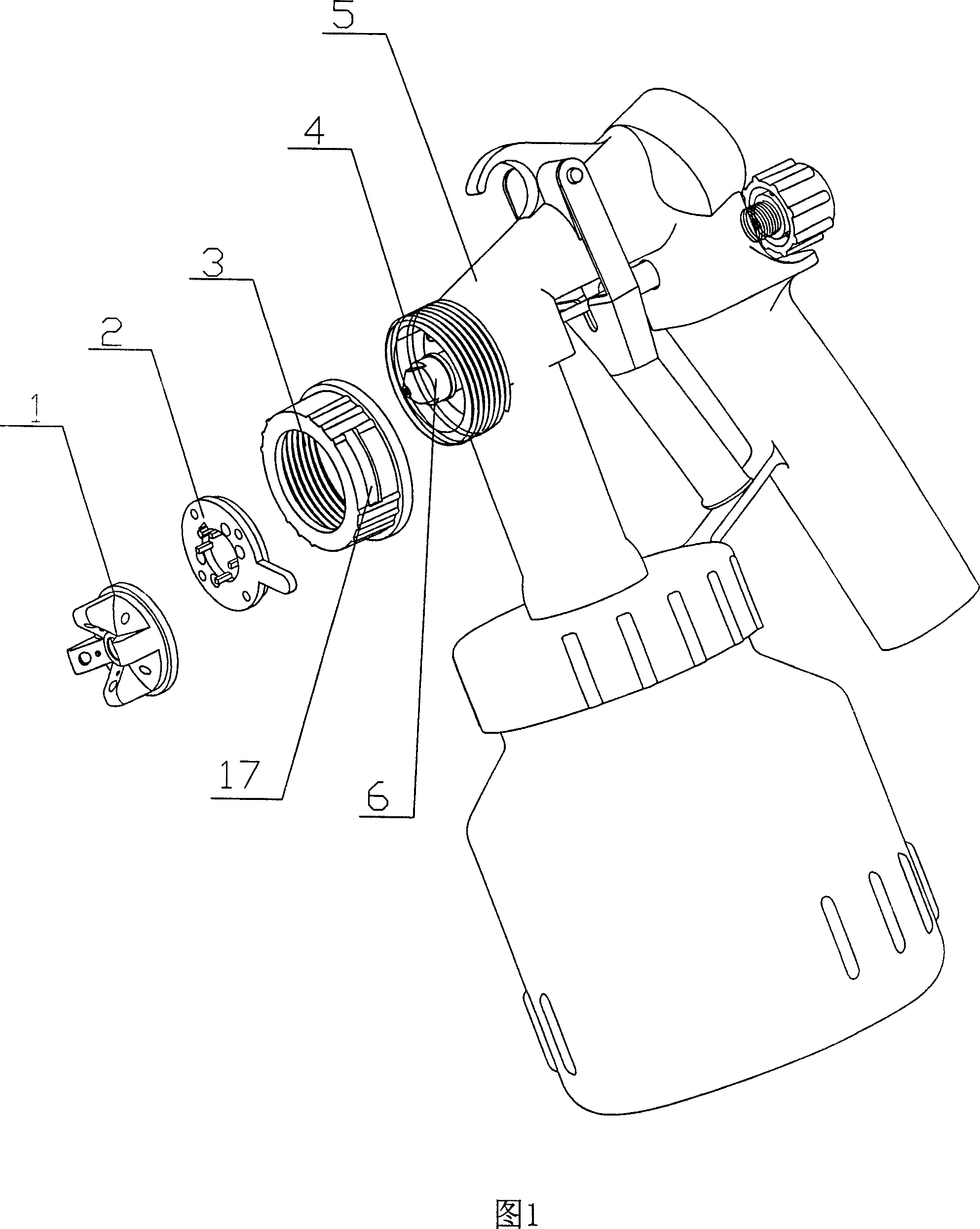 Easy-to regulate paint spraying gun