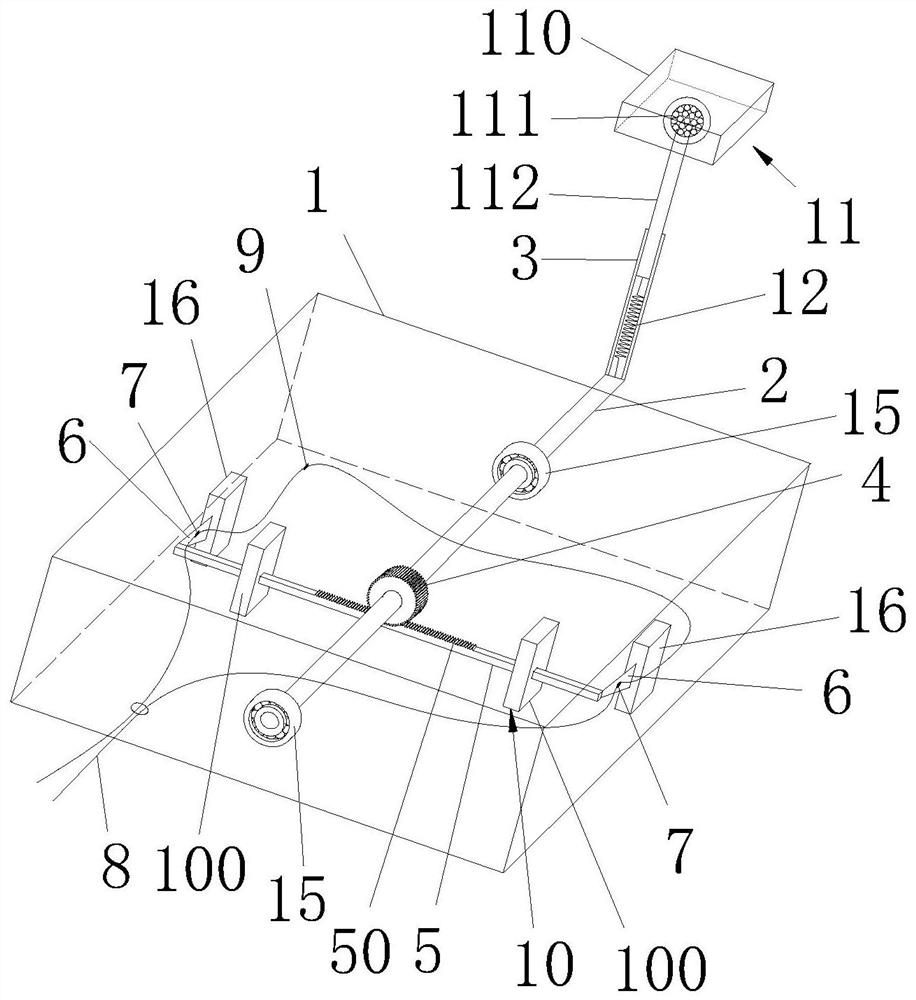 Displacement sensor and displacement monitoring device based on fiber grating sensing