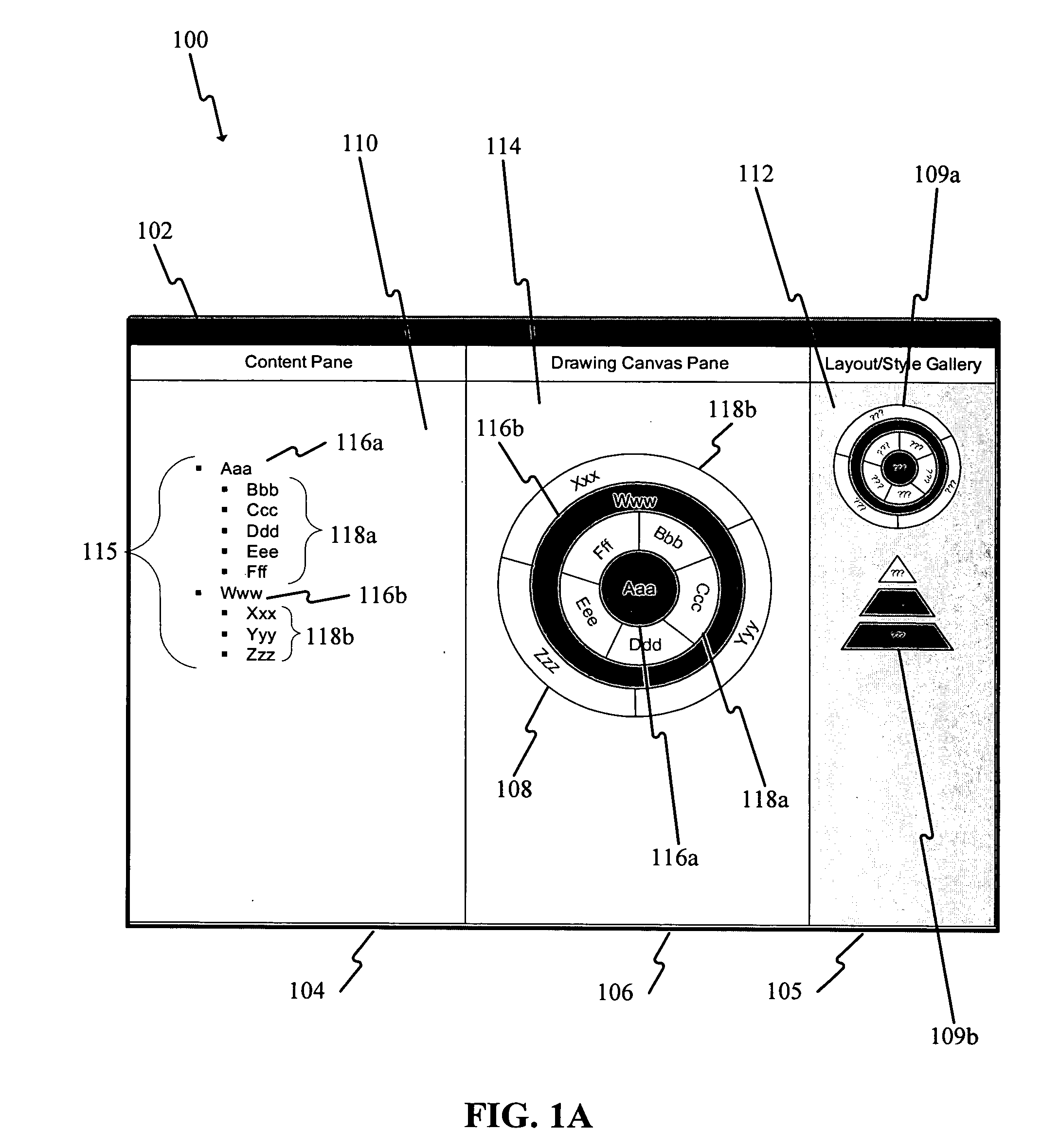 Editing the text of an arbitraty graphic via a hierarchical list