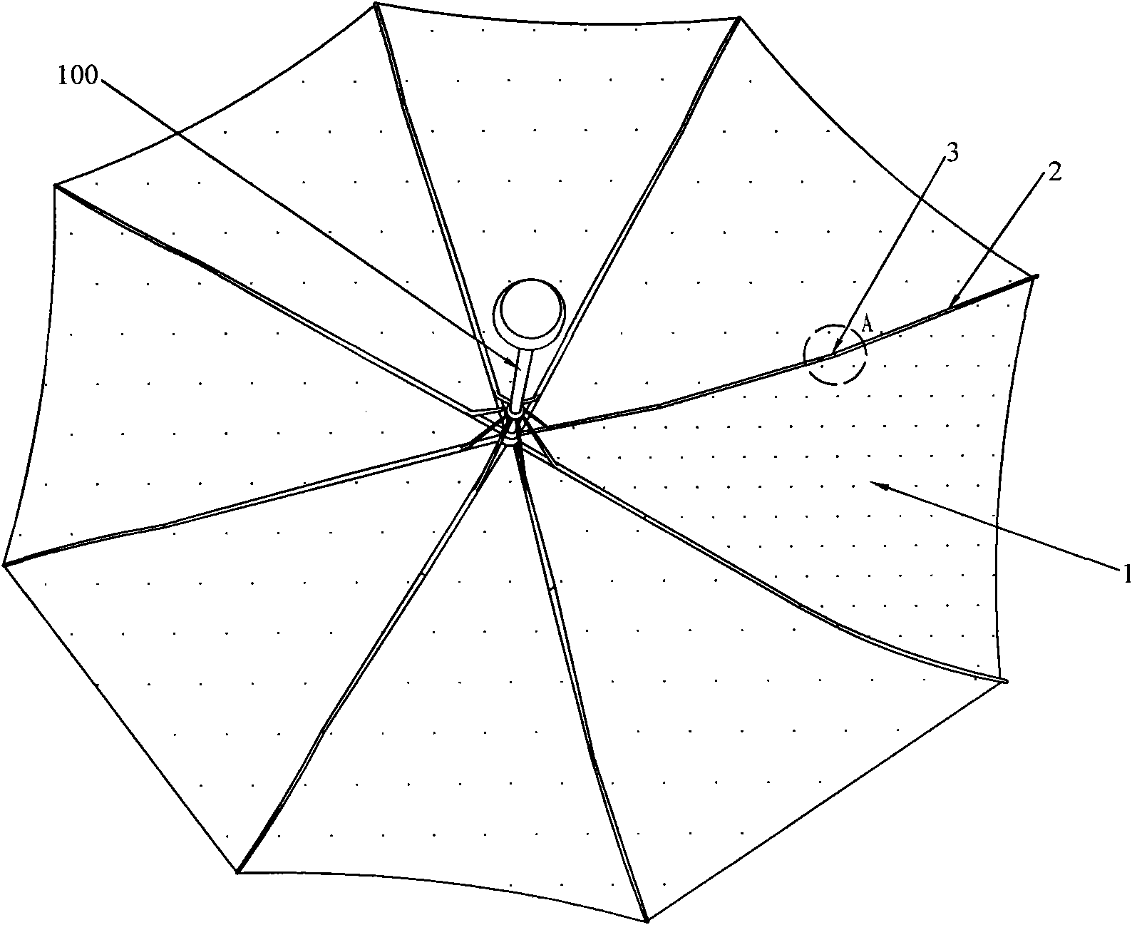 Manufacturing method of sewing-free umbrella