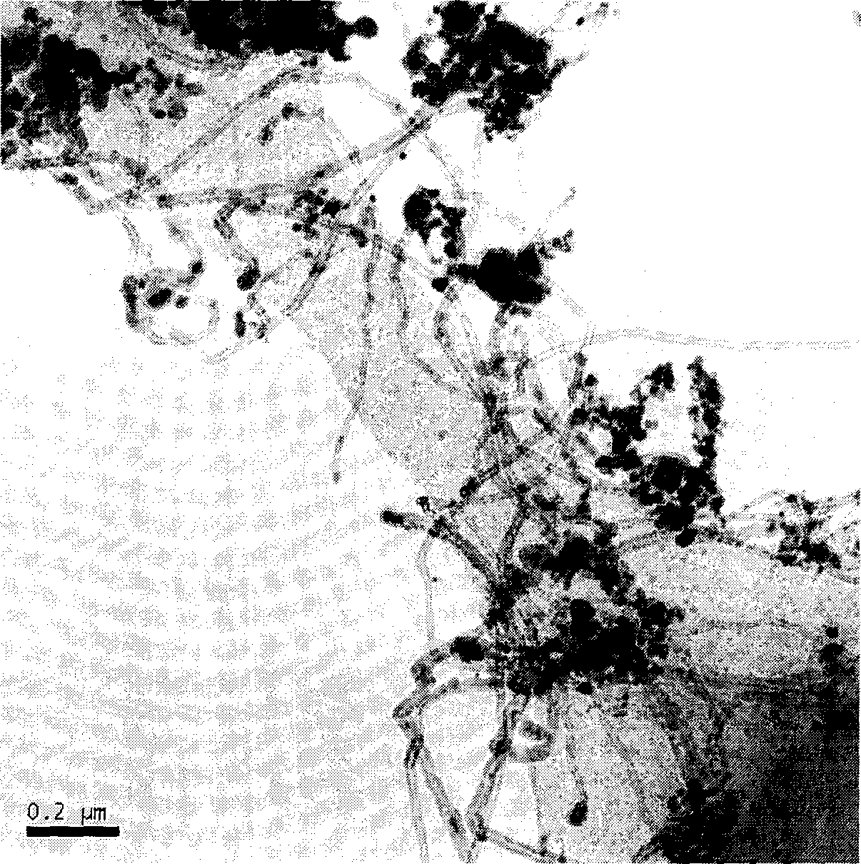 Vapor depositing in-situ reaction process for preparing carbon nanotube reinforced copper-base composite material