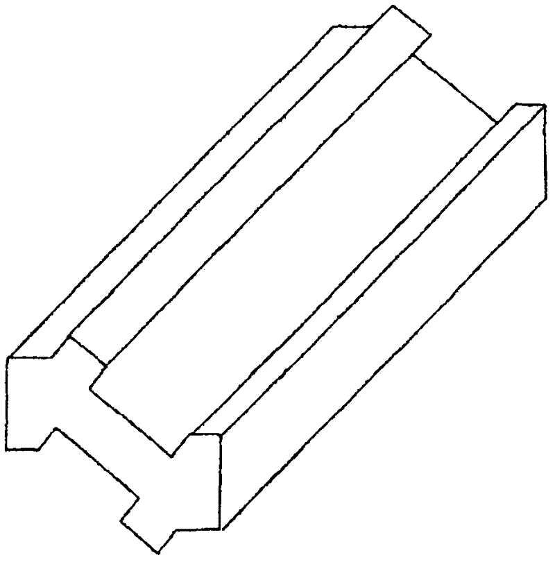 Building block for tilted H-shaped built and superposed wall