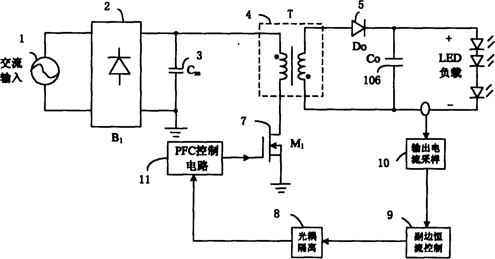 Current reference generation circuit, constant current switch power supply control circuit and control method thereof