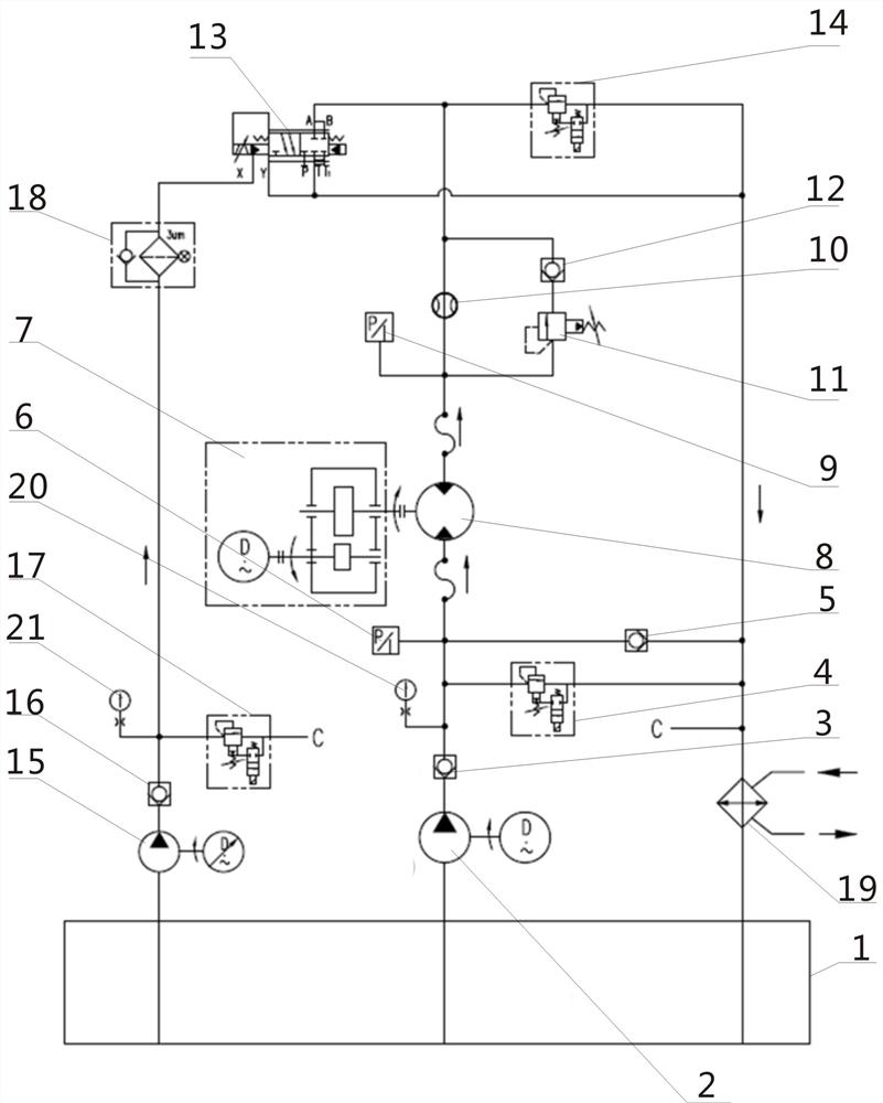 Hydraulic loading servo control system for output shaft of speed reducer and control method