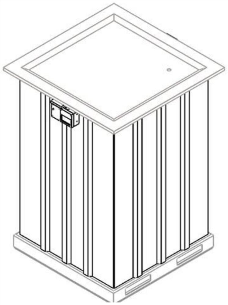 Pressing device used on dangerous solid waste storage container lock structure