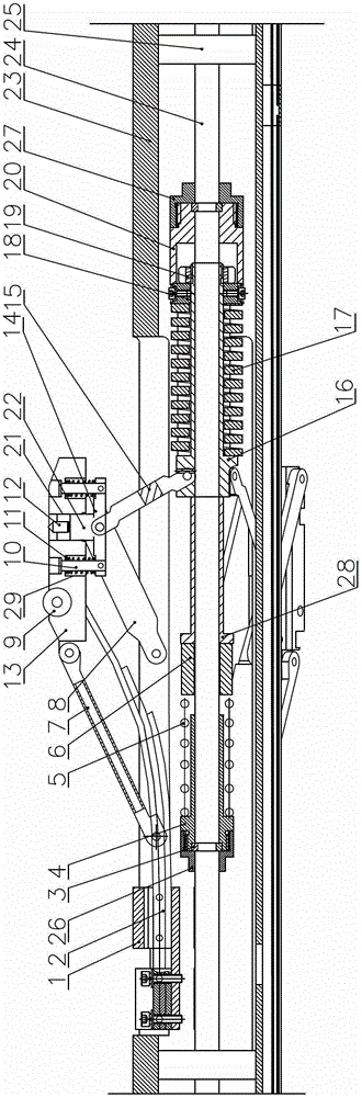 Petroleum logging instrument mechanical pushing device