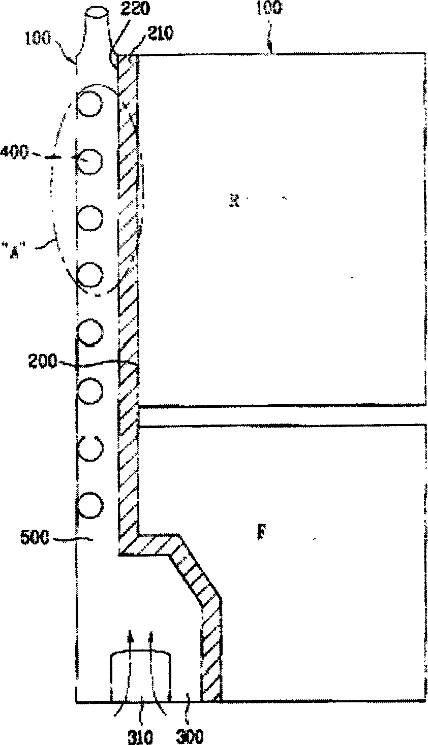 Heat release structure of direct cooling refrigerator