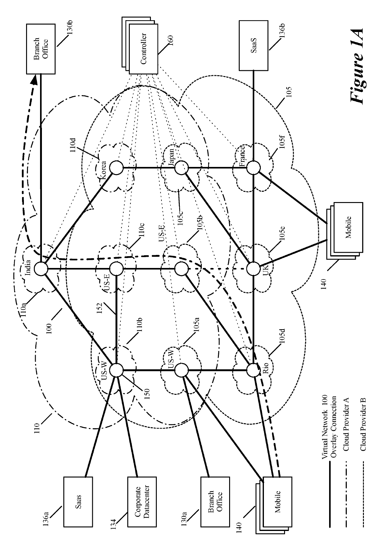 Deploying firewall for virtual network defined over public cloud infrastructure