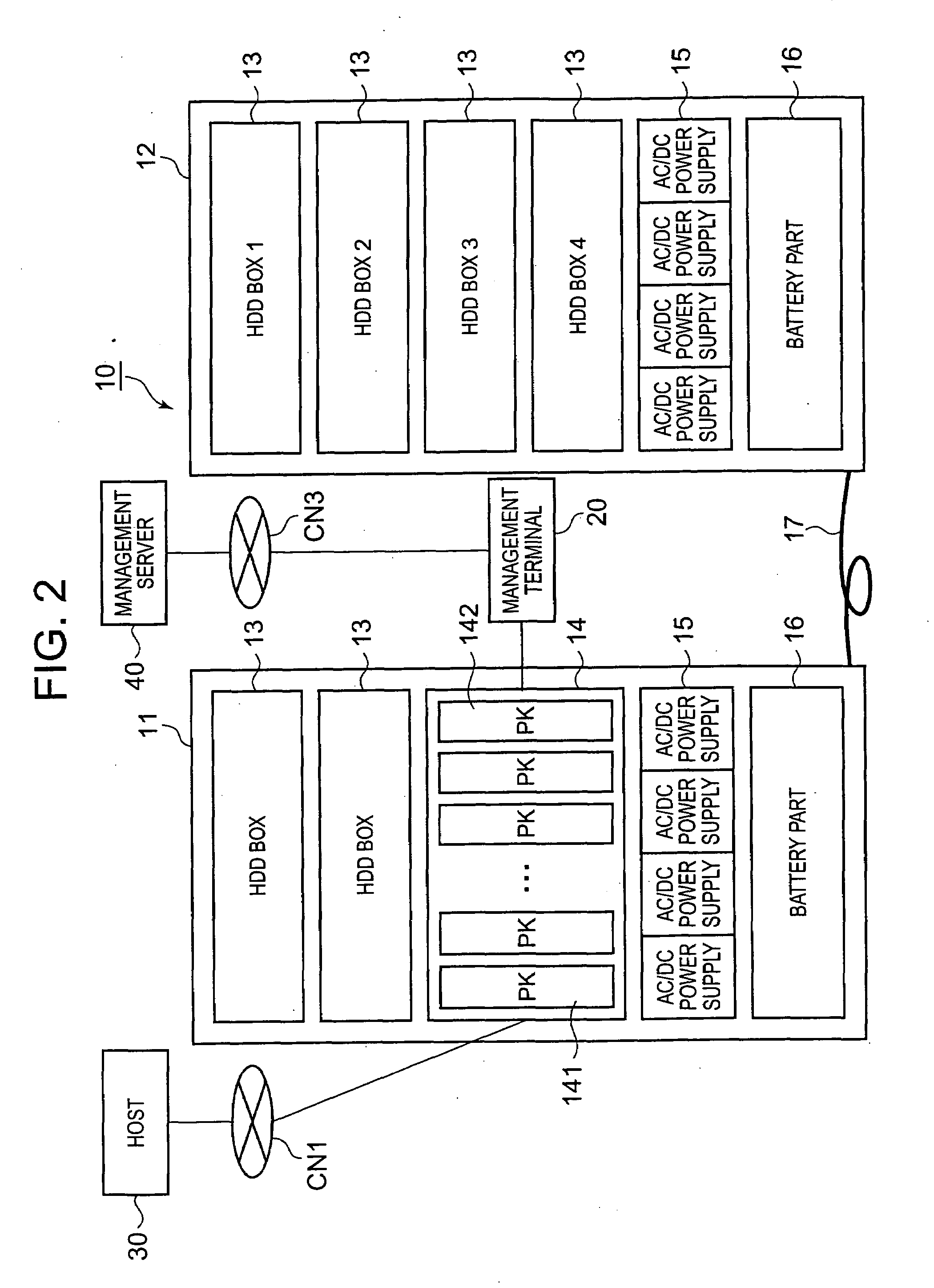 Storage apparatus and storage apparatus power supply failure management method