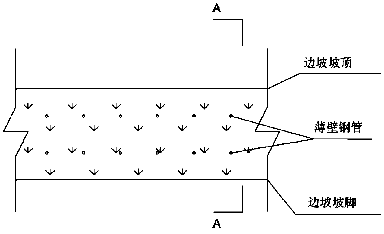 Side slope reinforcing construction method by combining vegetation with microorganisms and thin-walled steel tube for construction