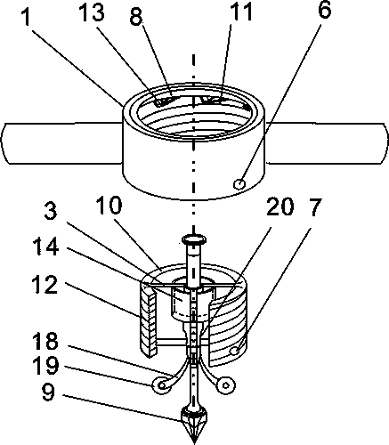 Bamboo-splitting tool capable of removing inner bamboo joints and centering