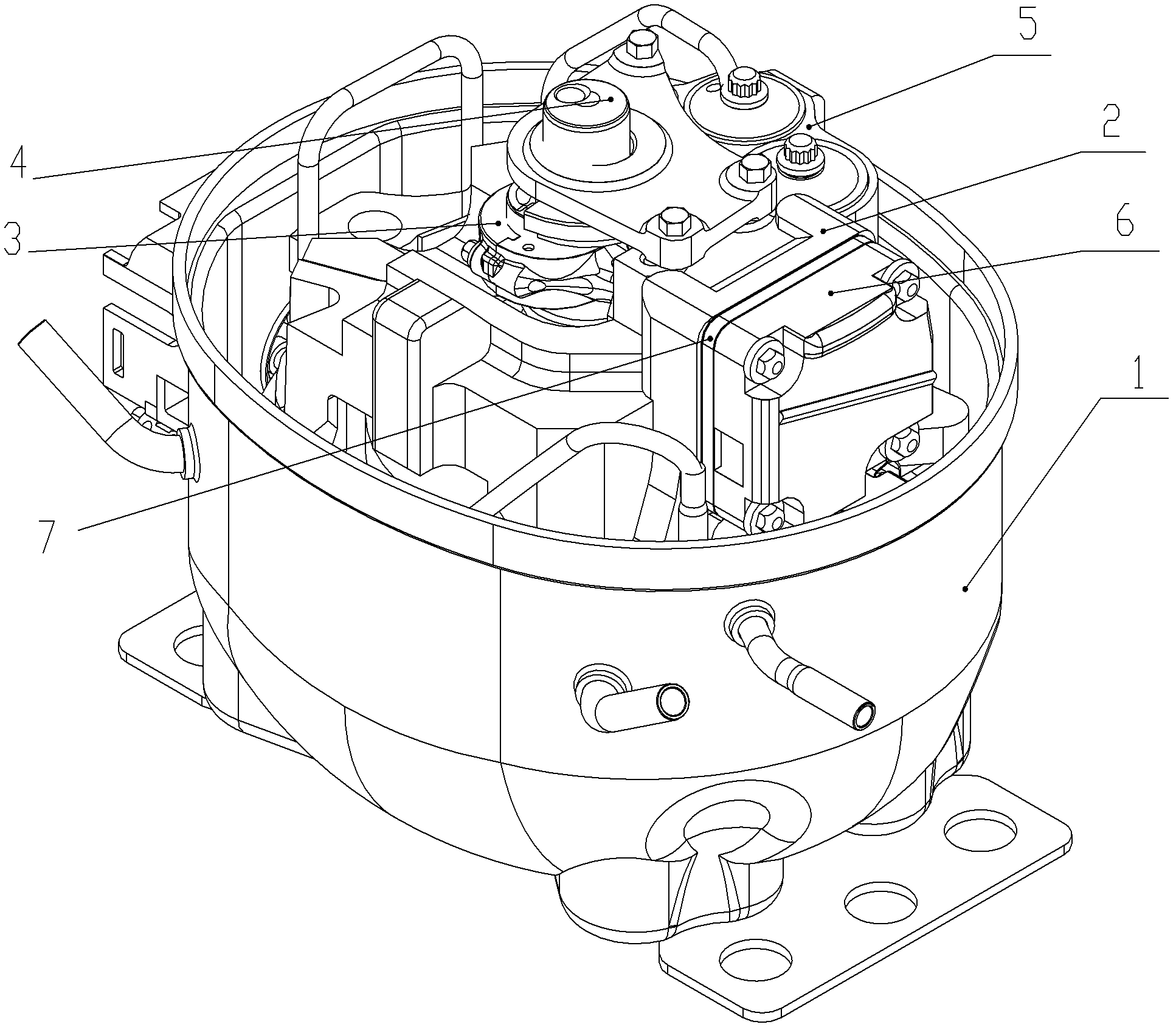 Separate heat-insulating exhaust sound-absorbing device and refrigeration compressor using it