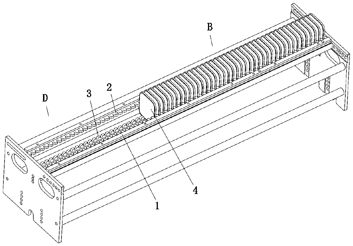 Fine carving machine rack and front and back face machining process thereof