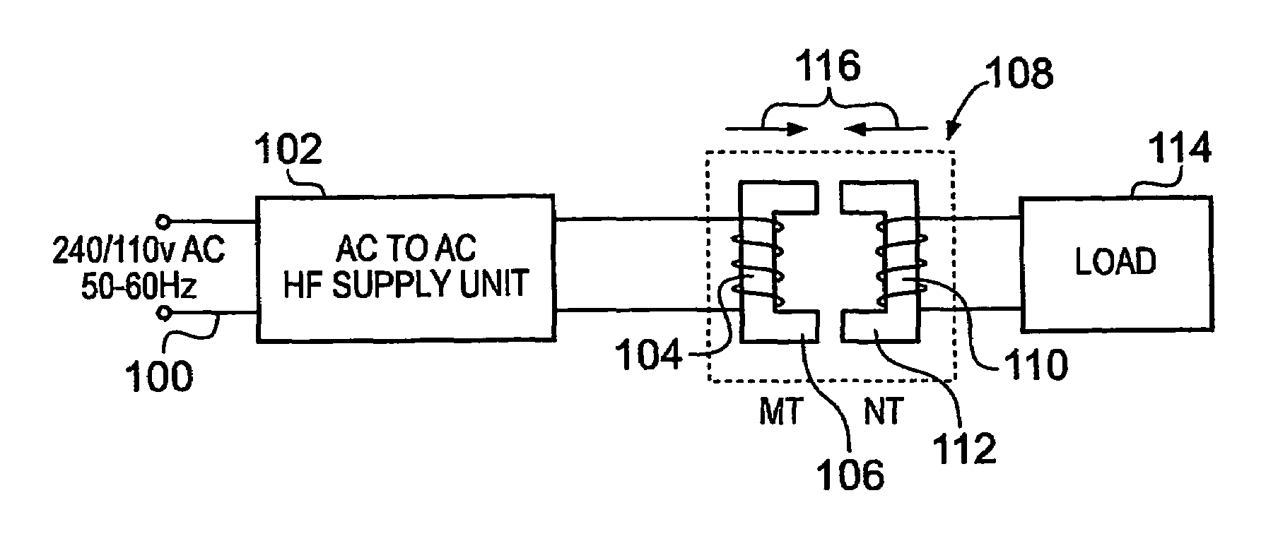 Apparatus for supplying energy to a load and a related system