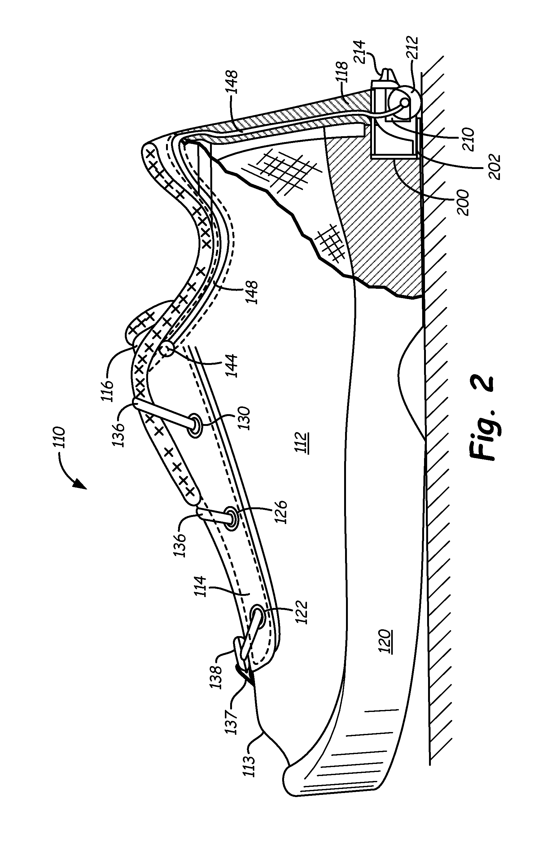 Automated tightening shoe