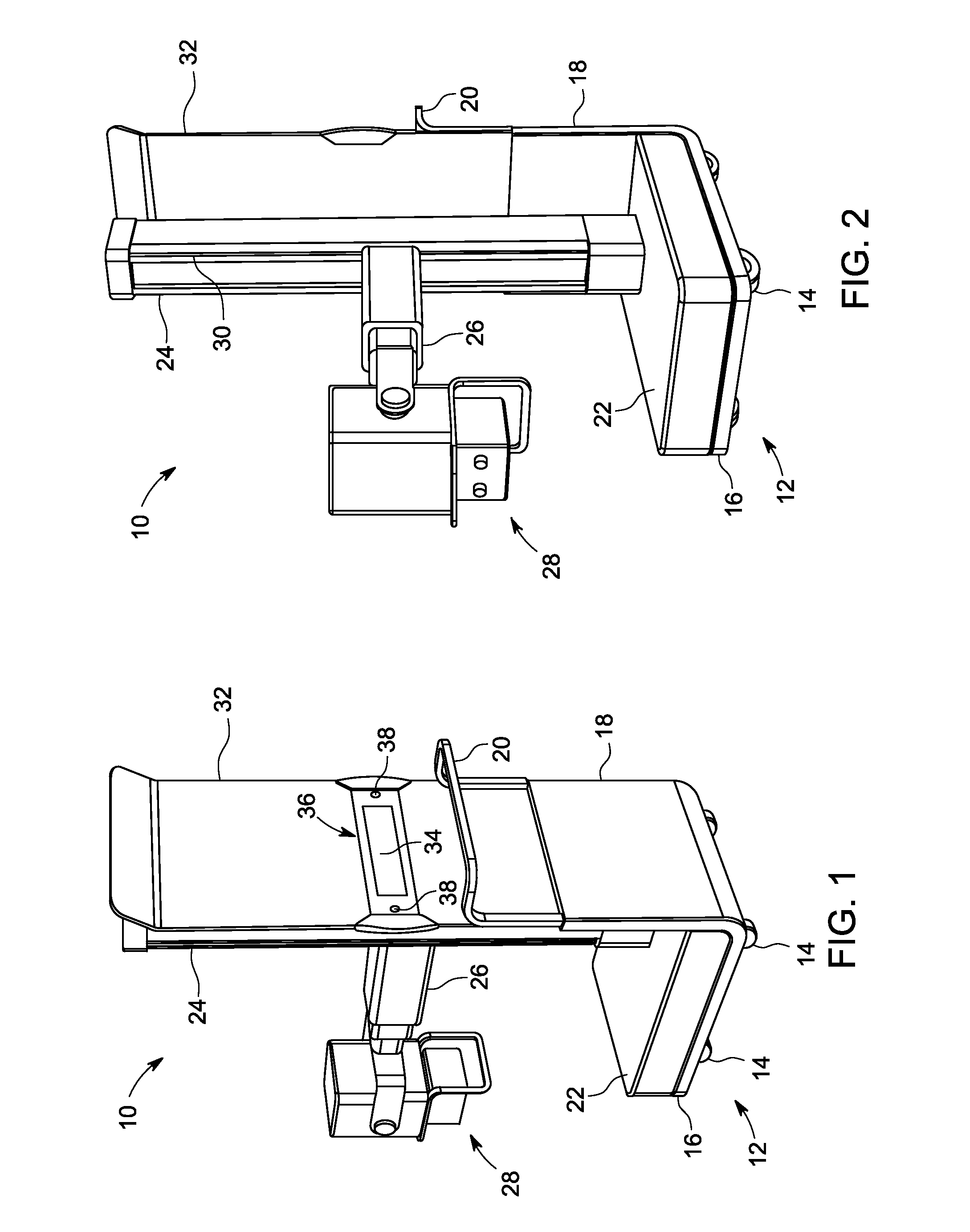 Mobile x-ray unit with integrated x-ray shield