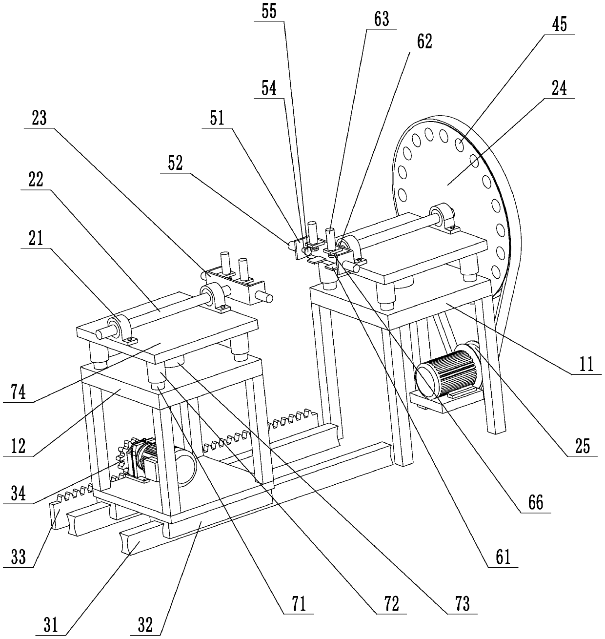 Auxiliary welding turnover machine for semitrailer frame