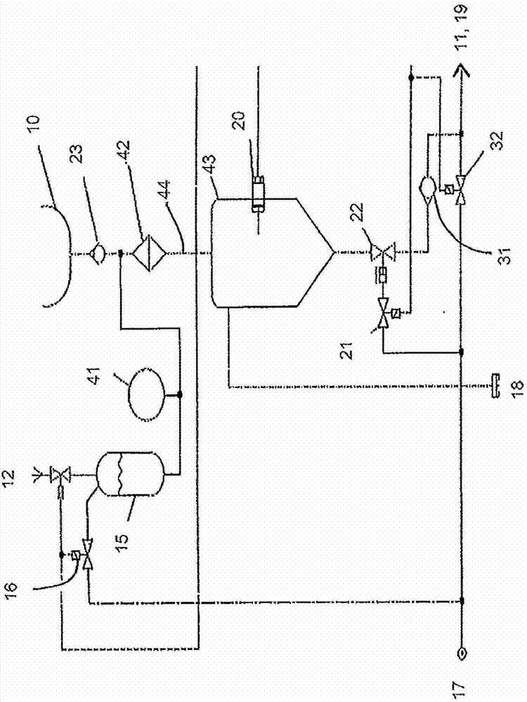 Flushing water container system for flushing water of a mobile toilet