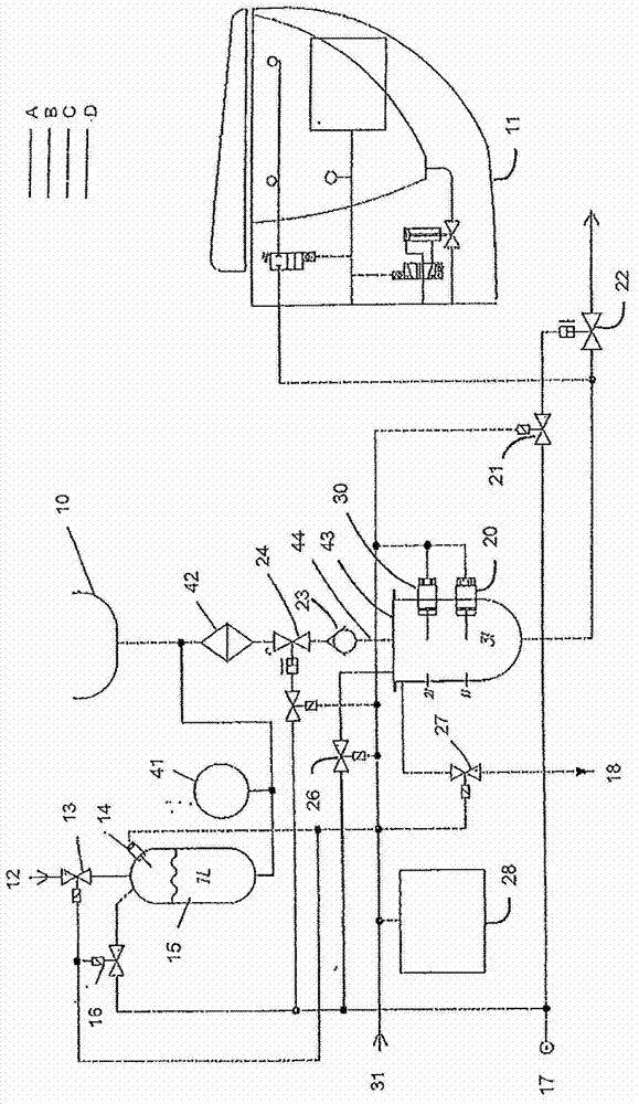 Flushing water container system for flushing water of a mobile toilet