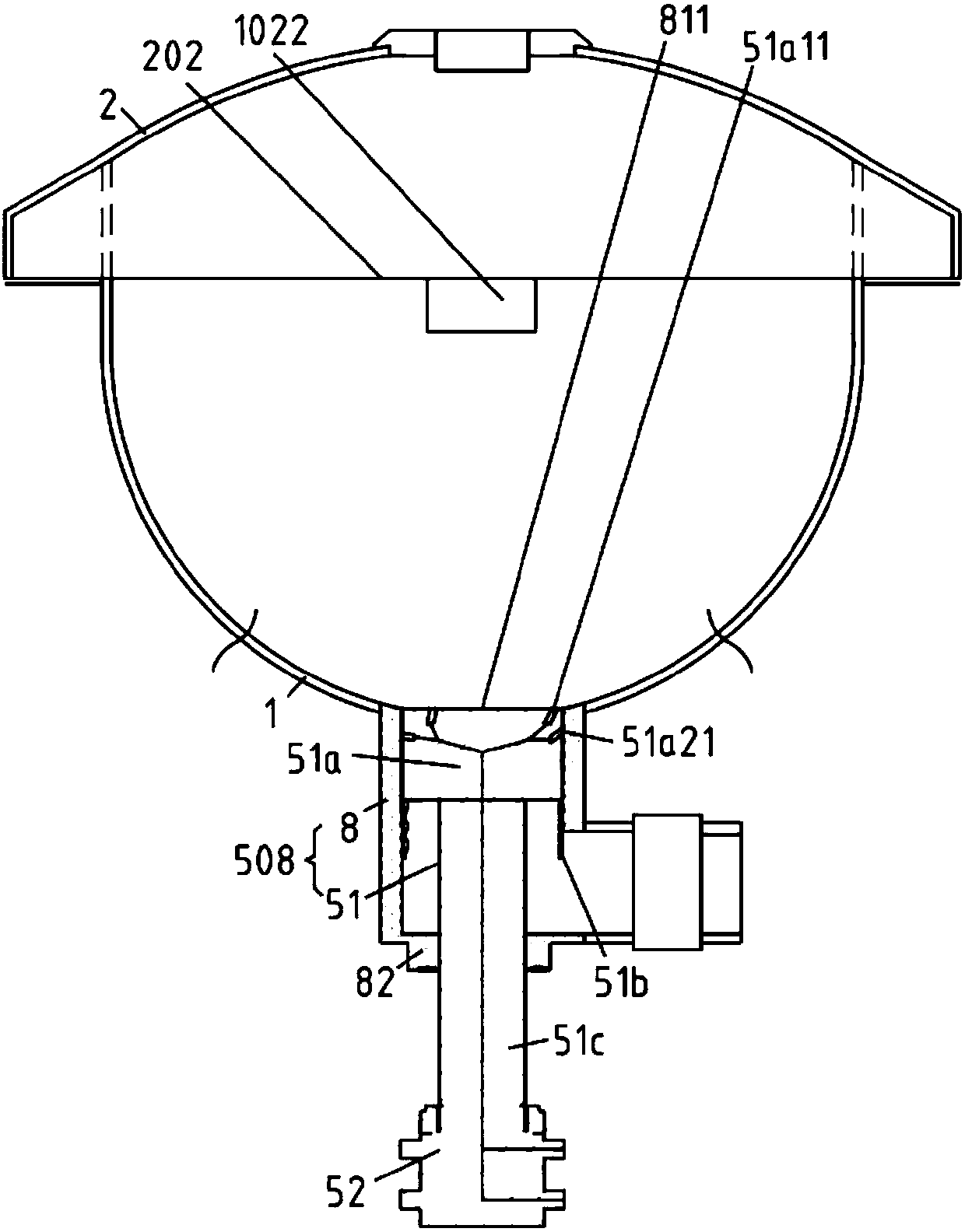 Improved bottom leakage spraying device and cooking machine