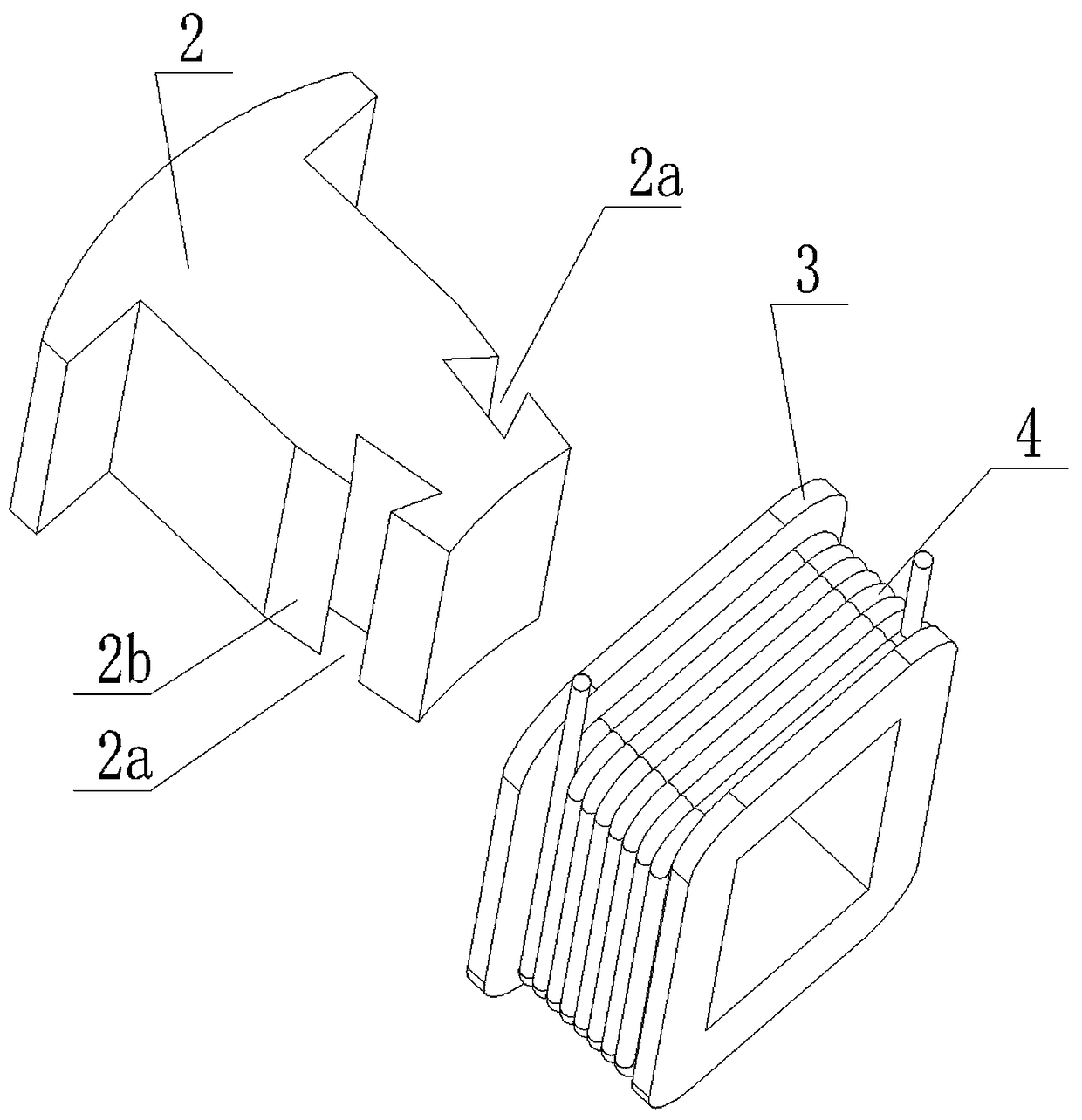 Combined stator with insulating skeleton