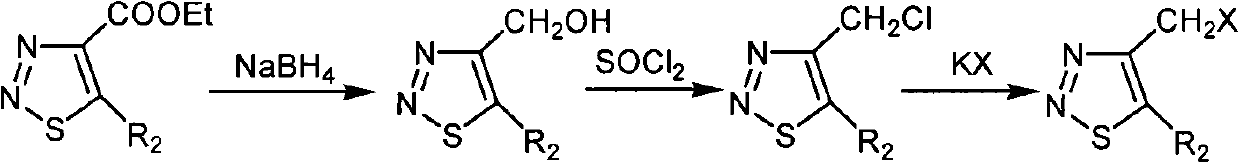 Group of 4-halogenated methyl-1, 2, 3-thiodiazole compounds and preparation method and application thereof