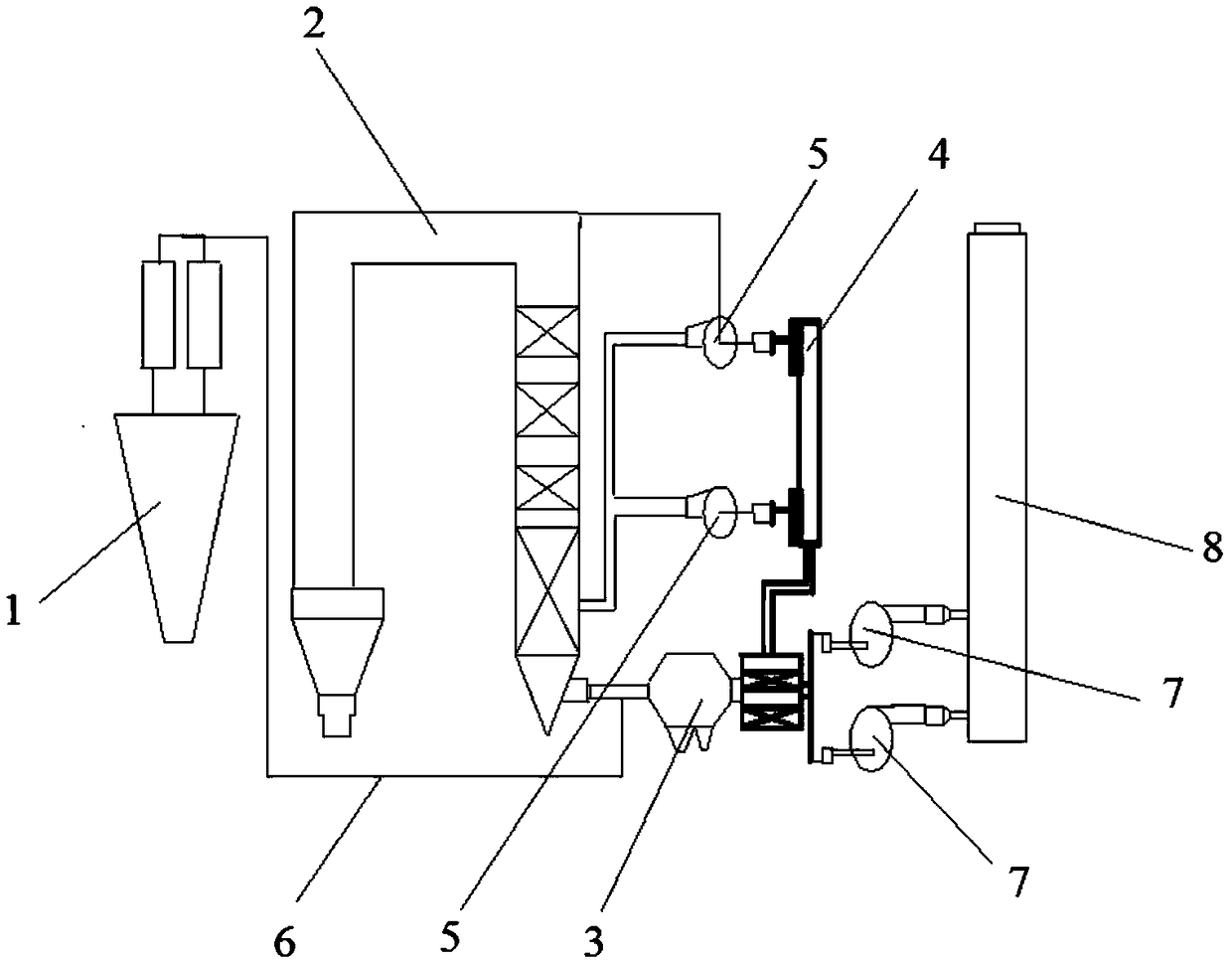 A device and method for dedusting desulfurization agent bin